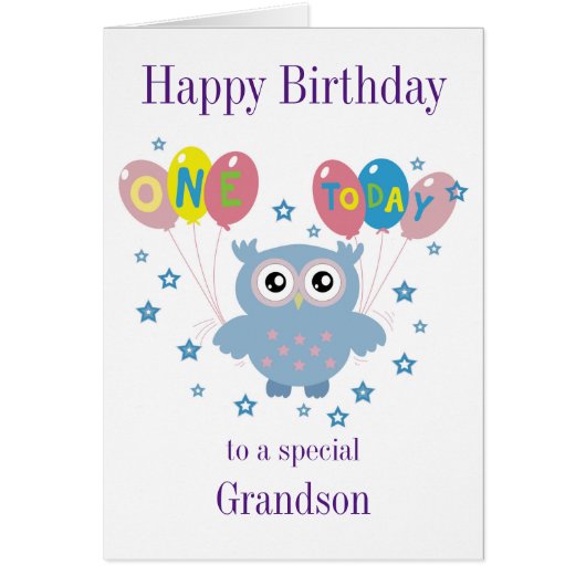 Owl Birthday Card voor grootouders (Voorkant)