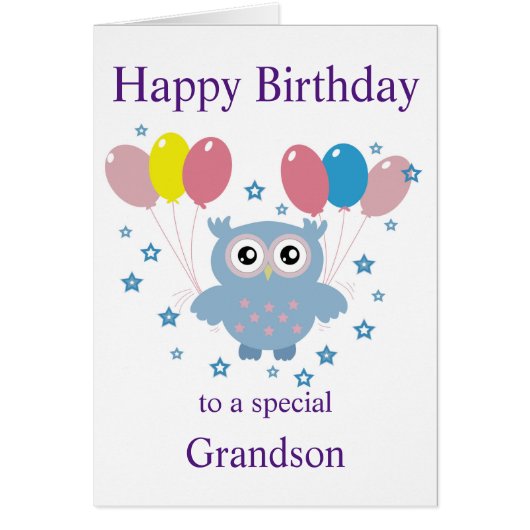 Owl Birthday Card voor grootouders (Voorkant)