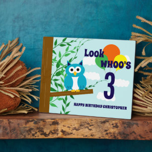 Owl Birthday Fotoplaat