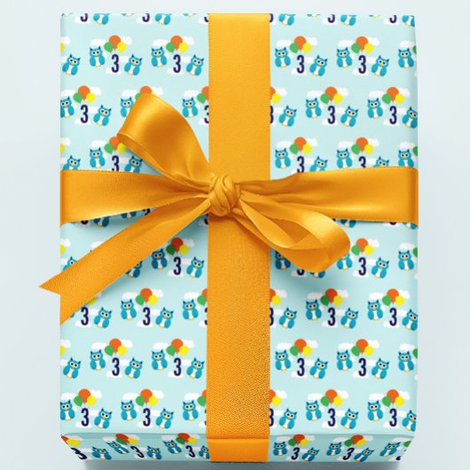 Owl Birthday Inpakpapier Vel