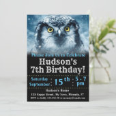 Owl Birthday Invitation Kaart (Staand voorkant)