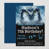 Owl Birthday Invitation Kaart (Voorkant / Achterkant)