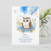 Owl Birthday Invitation Kaart (Staand voorkant)