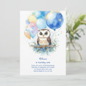Owl Birthday Invitation Kaart (Staand voorkant)