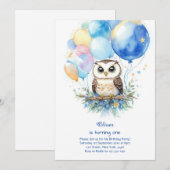 Owl Birthday Invitation Kaart (Voorkant / Achterkant)