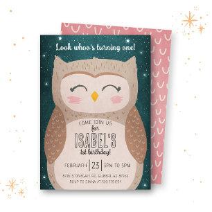 Owl Birthday Invitation Kaart