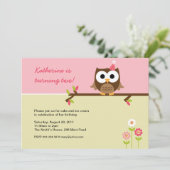 Owl Birthday Invitation Kaart (Staand voorkant)
