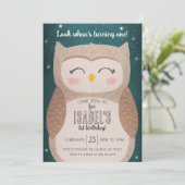 Owl Birthday Invitation Kaart (Staand voorkant)