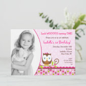 Owl Birthday Invitations Kaart (Staand voorkant)