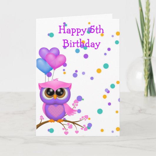 Owl Birthday Kaart (Voorkant)