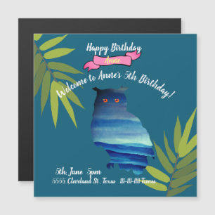 Owl Birthday Magnetische Uitnodiging