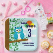 Owl Birthday Papieren Bordje (Feest)