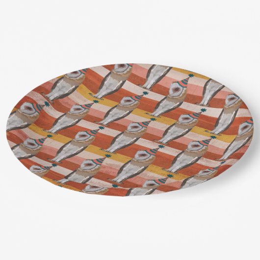 OWL BIRTHDAY PAPIEREN BORDJE (Gekanteld)