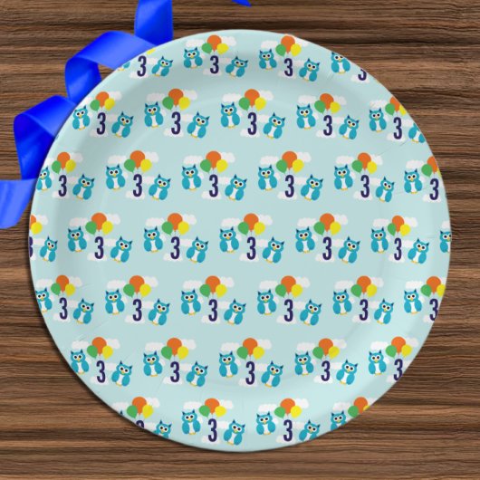 Owl Birthday Papieren Bordje
