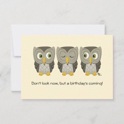 Owl Birthday Party Invite Kaart (Voorkant)
