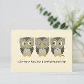 Owl Birthday Party Invite Kaart (Staand voorkant)
