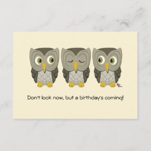 Owl Birthday Party Invite Kaart