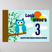Owl Birthday Poster (Voorkant)