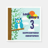 Owl Birthday Servet (Voorkant)