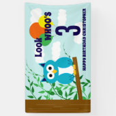 Owl Birthday Spandoek (Verticaal)