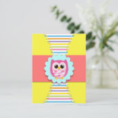 Owl Birthday Uitnodiging voor kinderen (Staand voorkant)