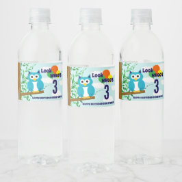 Owl Birthday Waterfles Etiket