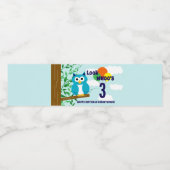 Owl Birthday Waterfles Etiket (Enkel label)