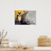 Owl Black Cat Full Moon Tree Naight Poster (Keuken)