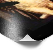 Owl Black Cat Full Moon Witch's Pet Foto Afdruk (Hoek)