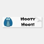Owl - Blauw met pooldots Bumpersticker (Voorkant)
