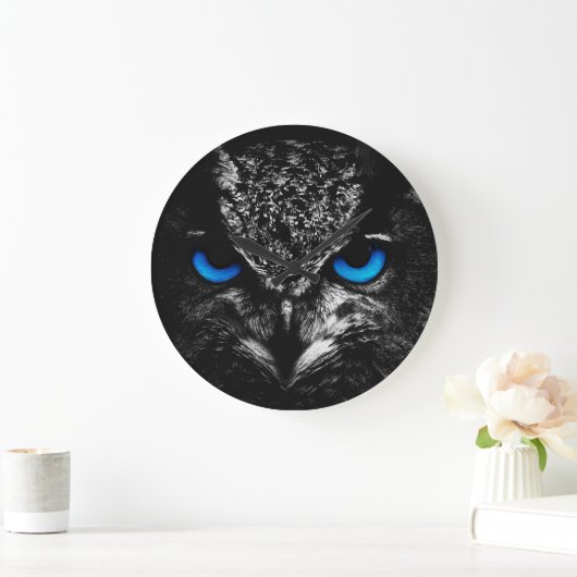 Owl blauwe ogen grote klok (Huis)