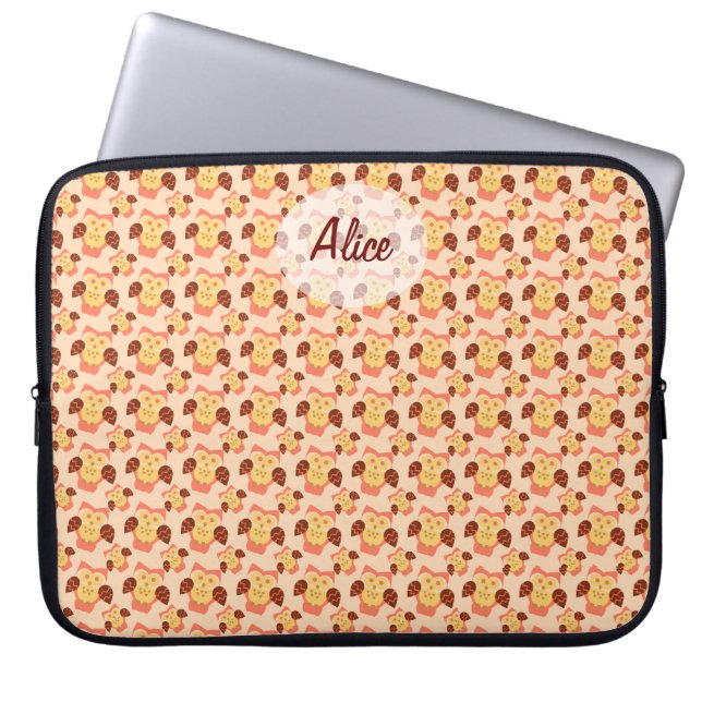 Owl blossom laptop sleeve (Voorkant)