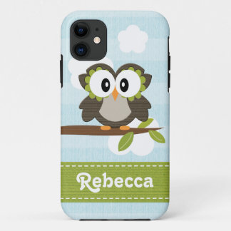 Owl Blue Stripe Case-Mate iPhone Case