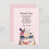 OWL, bohaan, boho floral Bedankkaart (Voorkant / Achterkant)