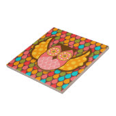 Owl Boheme roze Tegeltje (Zijkant)