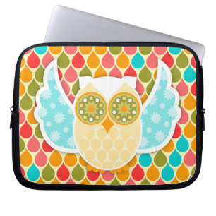 Owl Boheme White Laptop Sleeve