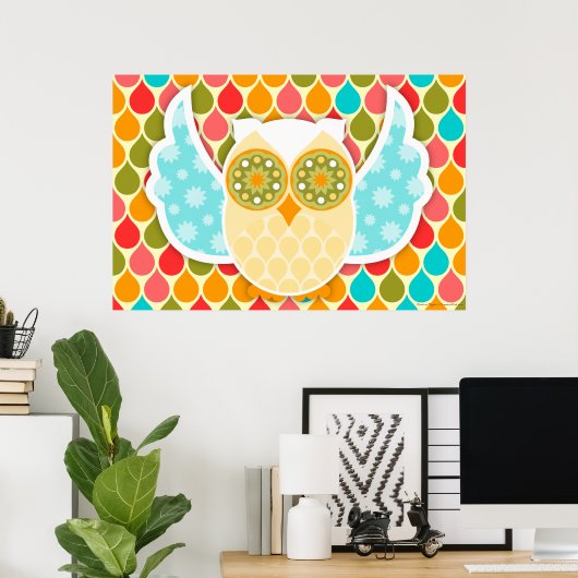 Owl Boheme White Owl Art Poster (Thuiskantoor)