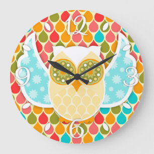 Owl Boheme White Owl Clock Grote Klok