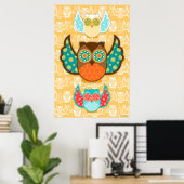 Owl Bohme Poster - Kies om het even welke Achtergr (Thuiskantoor)