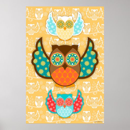 Owl Bohme Poster - Kies om het even welke Achtergr (Voorkant)