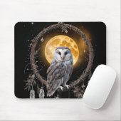 Owl Boho Dreamcatcher with Moon Mystical Muismat (Met muis)