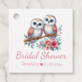 Owl Boho Rustic Country Woodland Bridal Shower Bedankjes Labels (Voorkant)