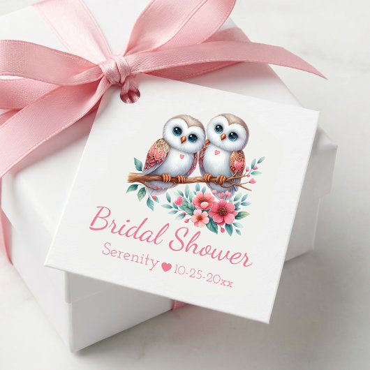 Owl Boho Rustic Country Woodland Bridal Shower Bedankjes Labels