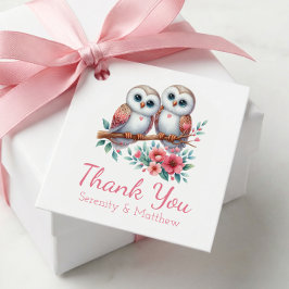 Owl Boho Rustic Country Woodland Wedding Thank You Bedankjes Labels