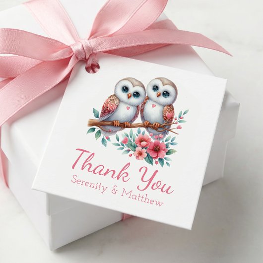 Owl Boho Rustic Country Woodland Wedding Thank You Bedankjes Labels