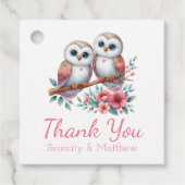 Owl Boho Rustic Country Woodland Wedding Thank You Bedankjes Labels (Voorkant)