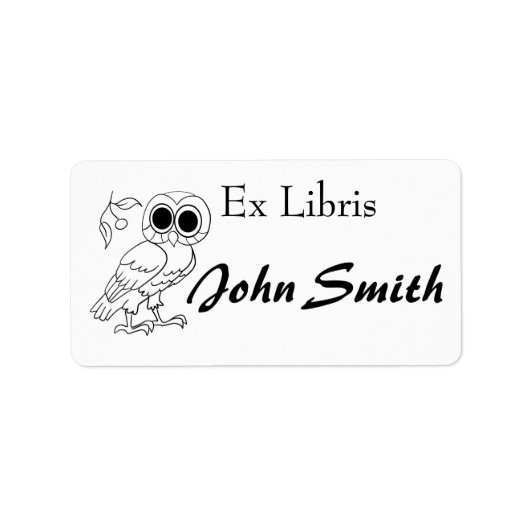 Owl Bookplate Etiket (Voorkant)