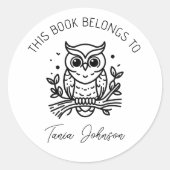 Owl Bookplate Stickers – “This Book Belongs To”  (Voorkant)
