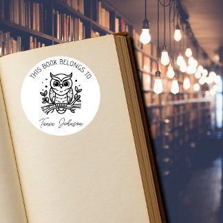 Owl Bookplate Stickers – “This Book Belongs To” 