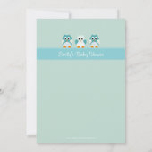 Owl Boy Baby shower Uitnodiging (Achterkant)